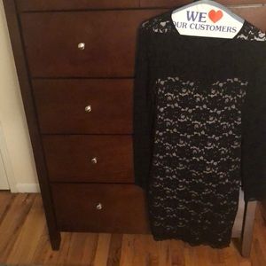 Black & tan lace dress
